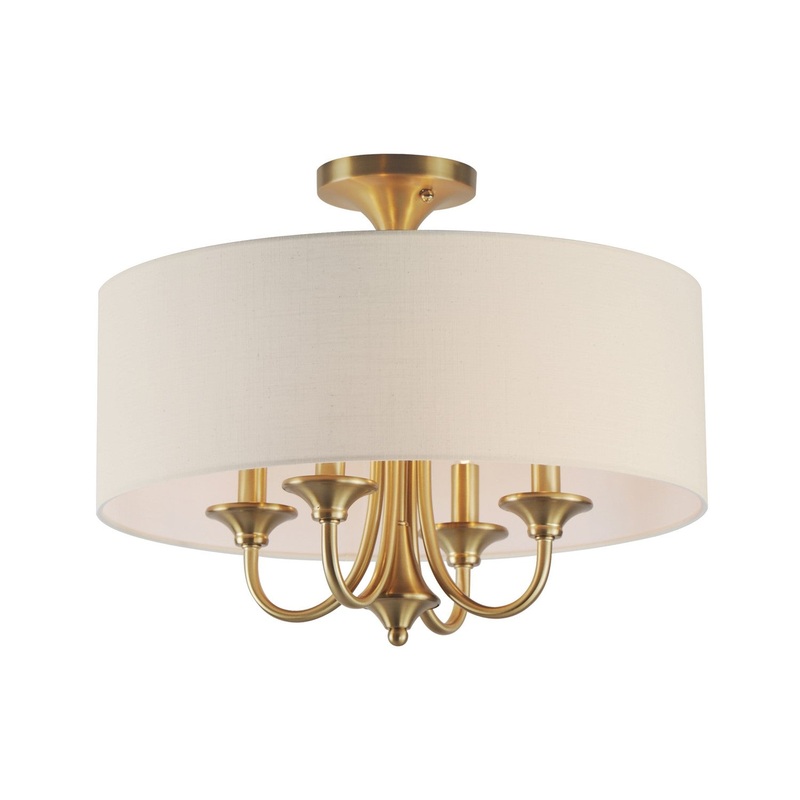 Bongo Four Light Pendant / Semi-Flush Mount in Natural Aged Brass