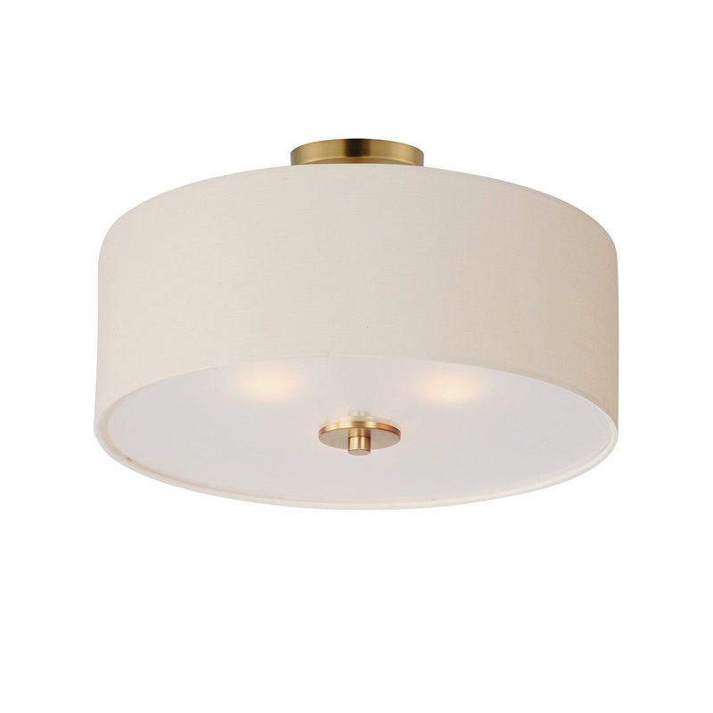 Bongo Three Light Pendant / Semi-Flush Mount in Natural Aged Brass