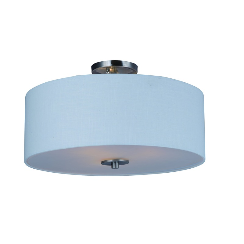 Bongo Three Light Semi-Flush Mount in Satin Nickel