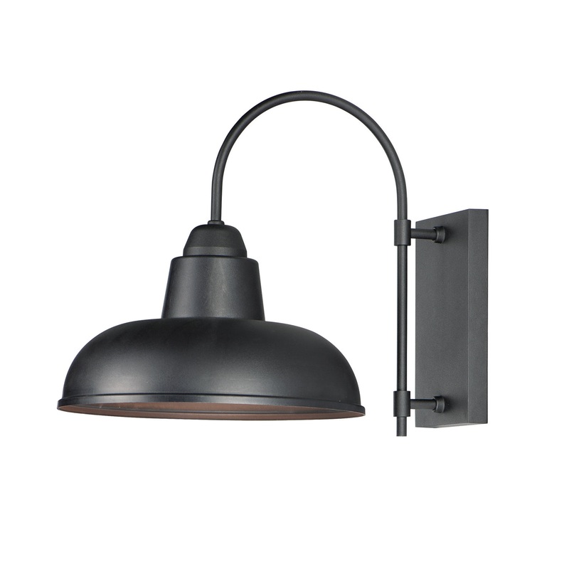 Industrial One Light Outdoor Wall Lantern in Black
