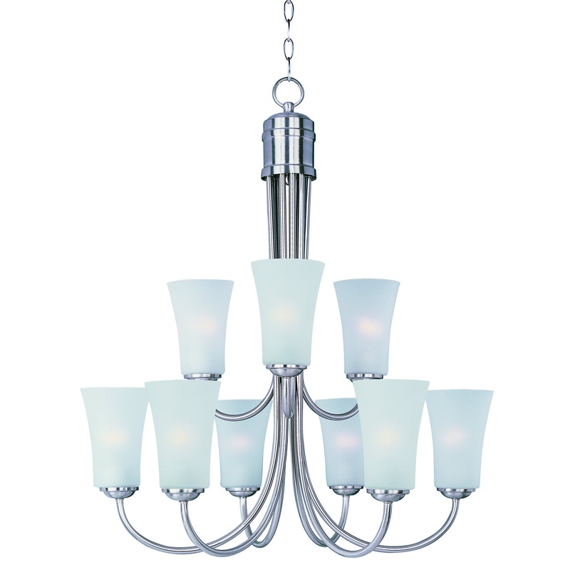 Logan Nine Light Chandelier in Satin Nickel