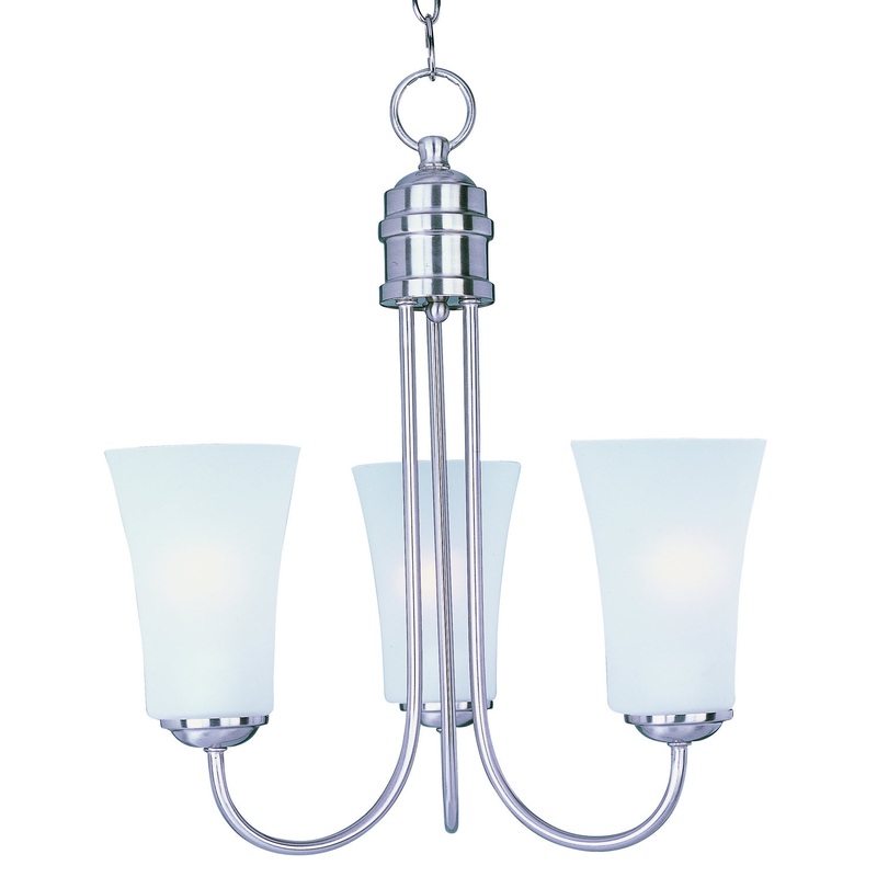 Logan Three Light Chandelier in Satin Nickel