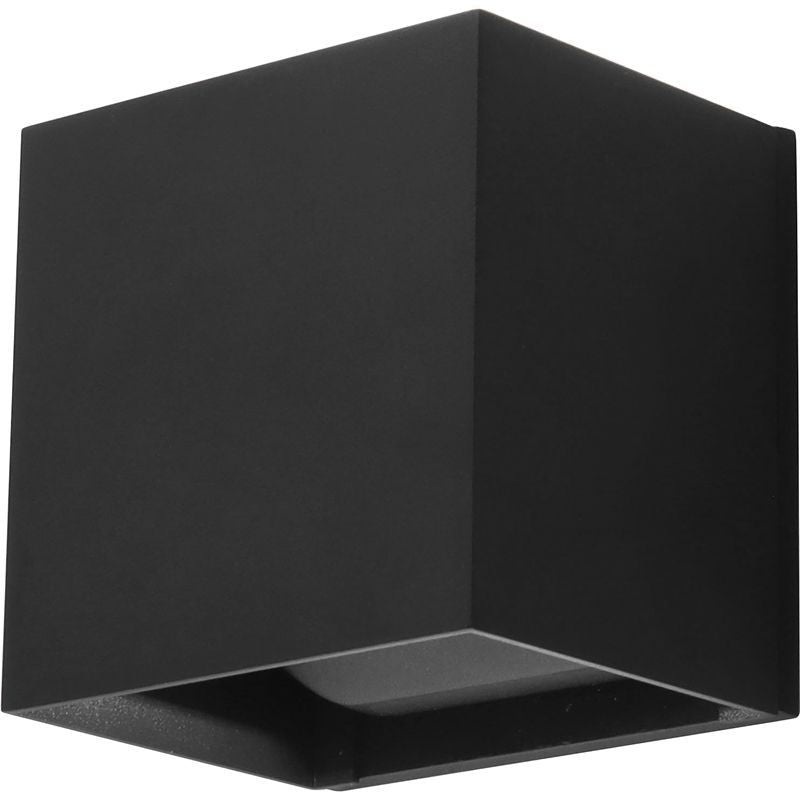 Outdoor Cube Light With Beam-Angle Fins in Black