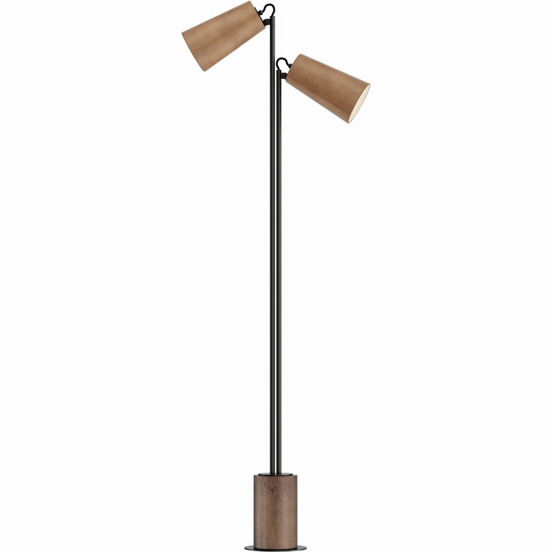 Scout LED Floor Lamp in Weathered Wood / Tan Leather