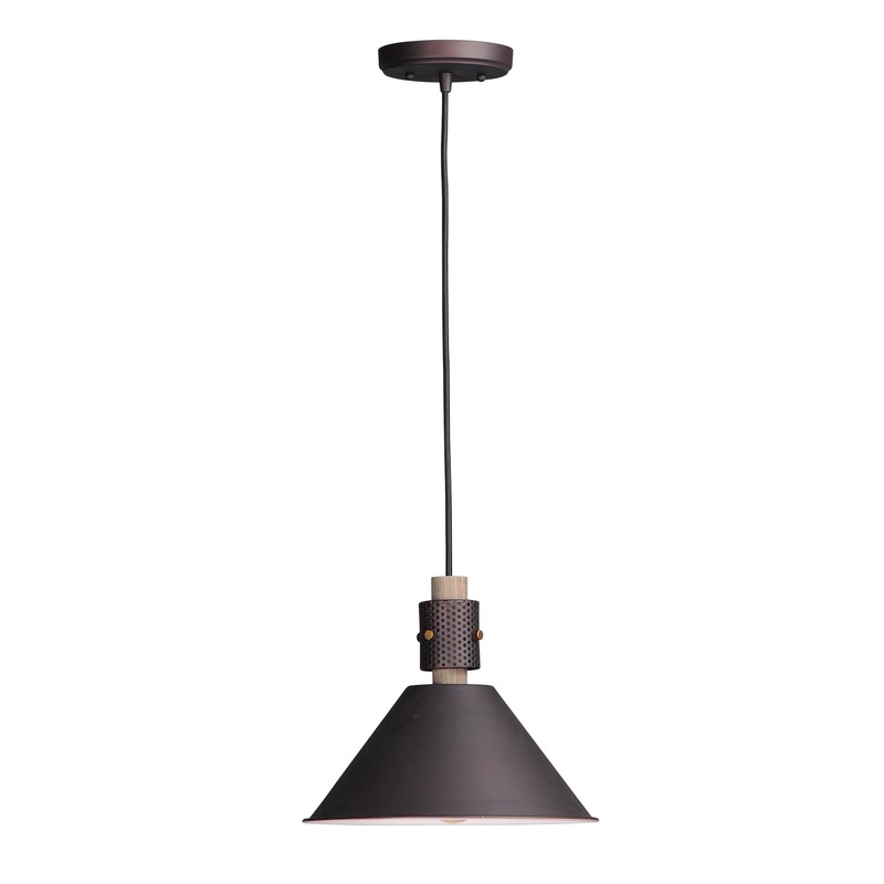 Tucson One Light Pendant in Oil Rubbed Bronze / Weathered Wood