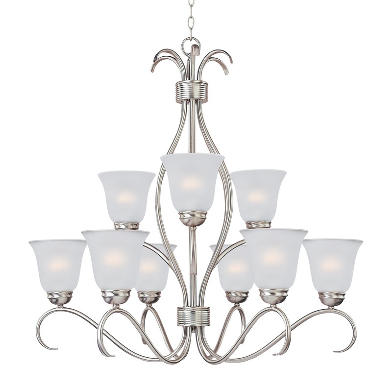 Basix Nine Light Chandelier in Satin Nickel
