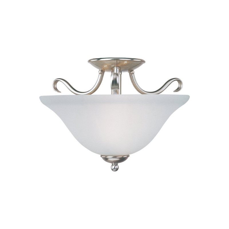 Basix Two Light Semi-Flush Mount in Satin Nickel