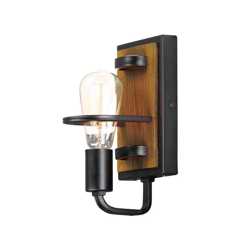Black Forest One Light Wall Sconce in Black / Ashbury