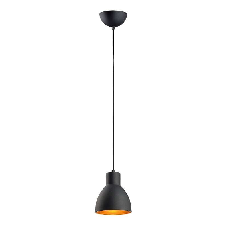 Cora One Light Pendant in Black / Gold