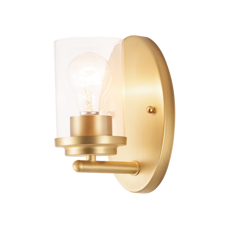 Corona One Light Wall Sconce in Satin Brass
