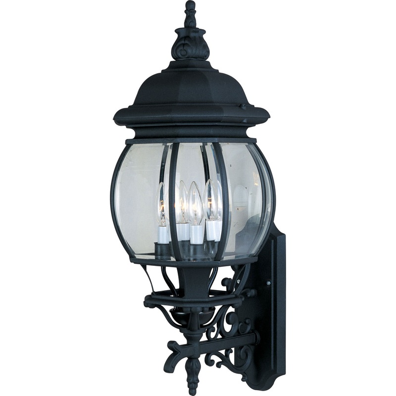 Crown Hill Four Light Outdoor Wall Lantern in Black