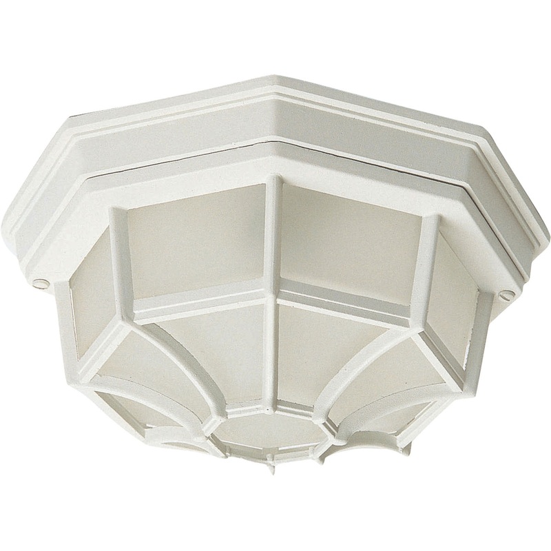 Crown Hill Two Light Outdoor Ceiling Mount in White