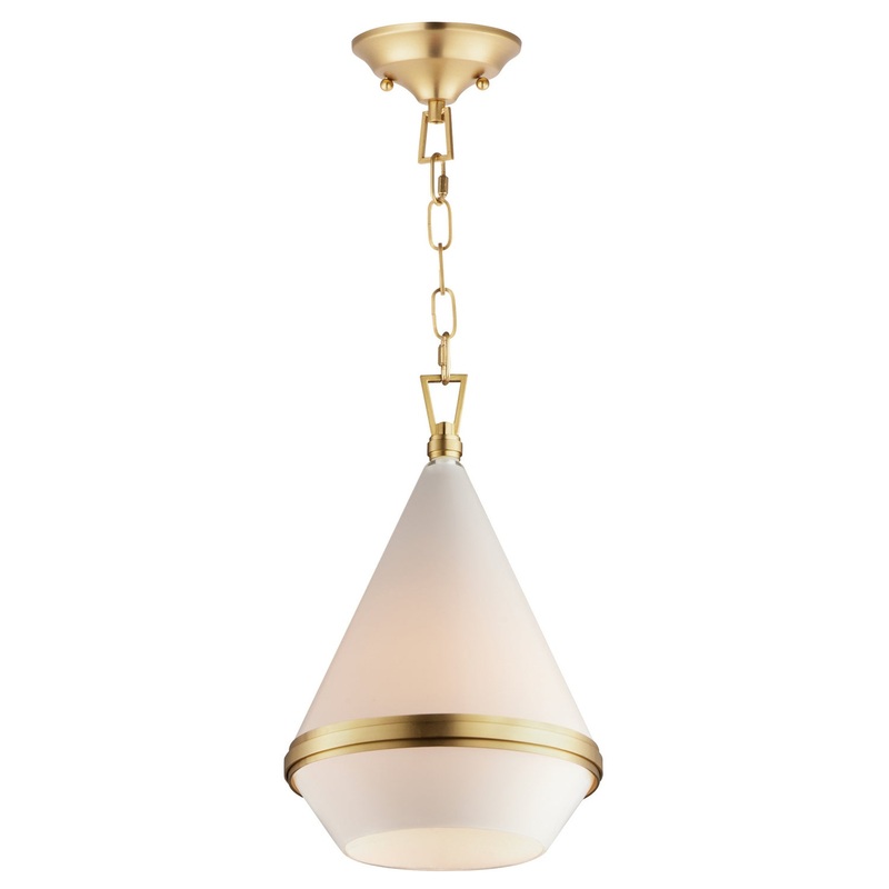 Giza One Light Pendant in Satin Brass