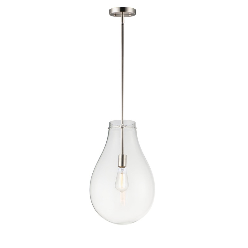 Gourd One Light Pendant in Satin Nickel
