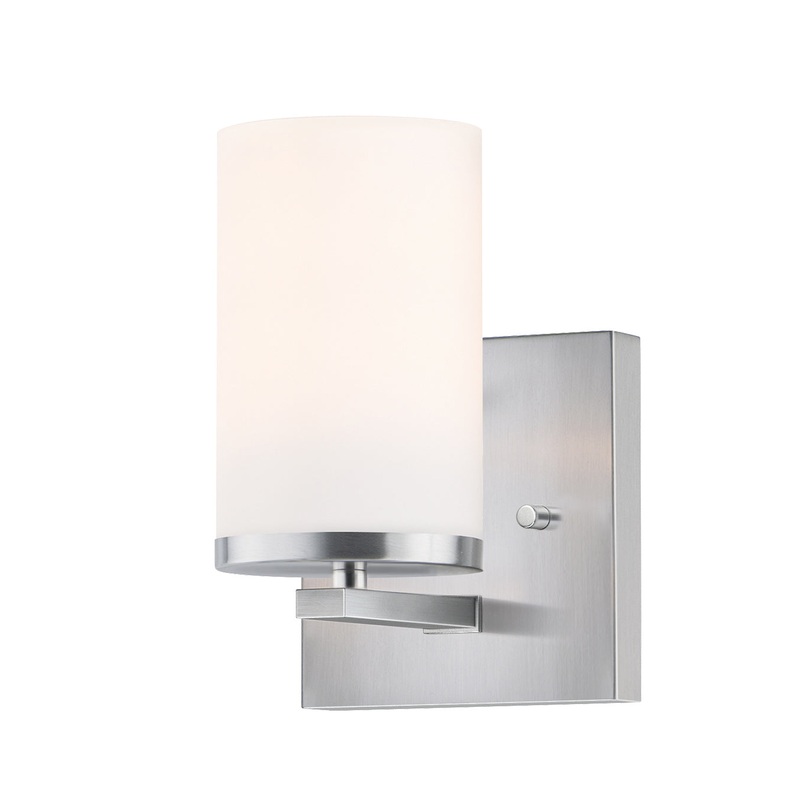 Lateral One Light Wall Sconce in Satin Nickel