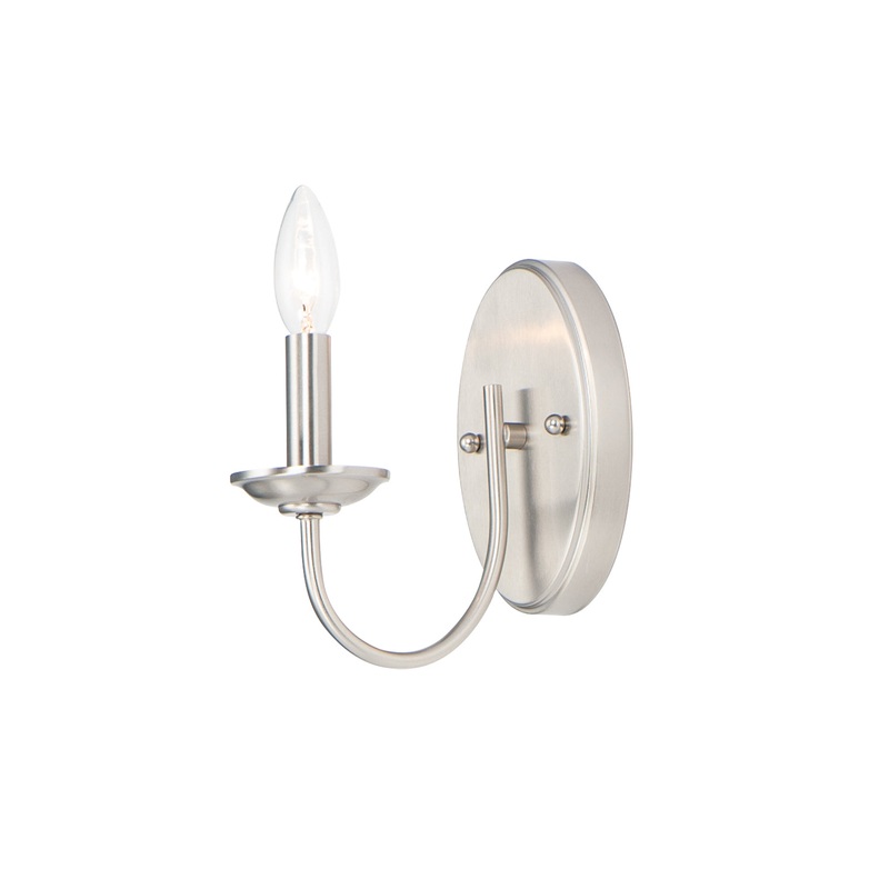 Logan One Light Wall Sconce in Satin Nickel