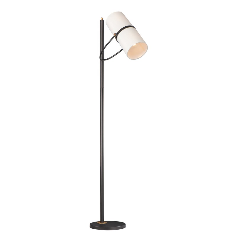 Oscar Two Light Floor Lamp in Bronze / Antique Brass