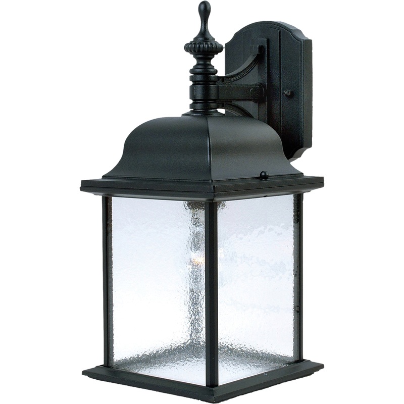 Senator One Light Outdoor Wall Lantern in Black