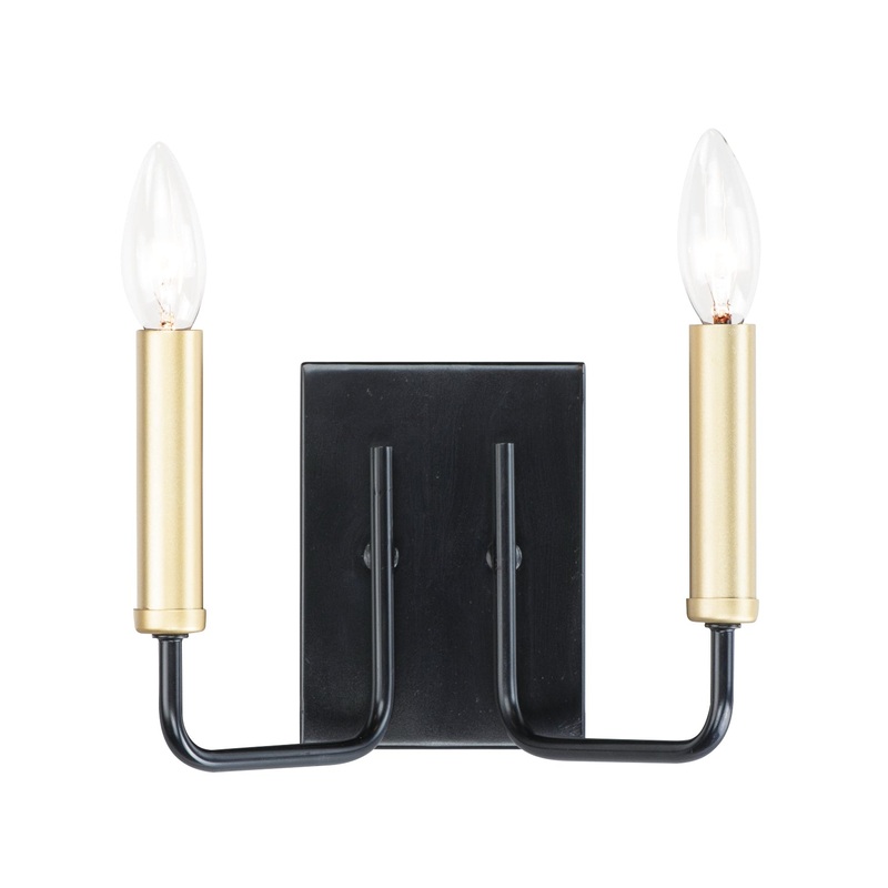 Sullivan Two Light Wall Sconce in Black / Gold