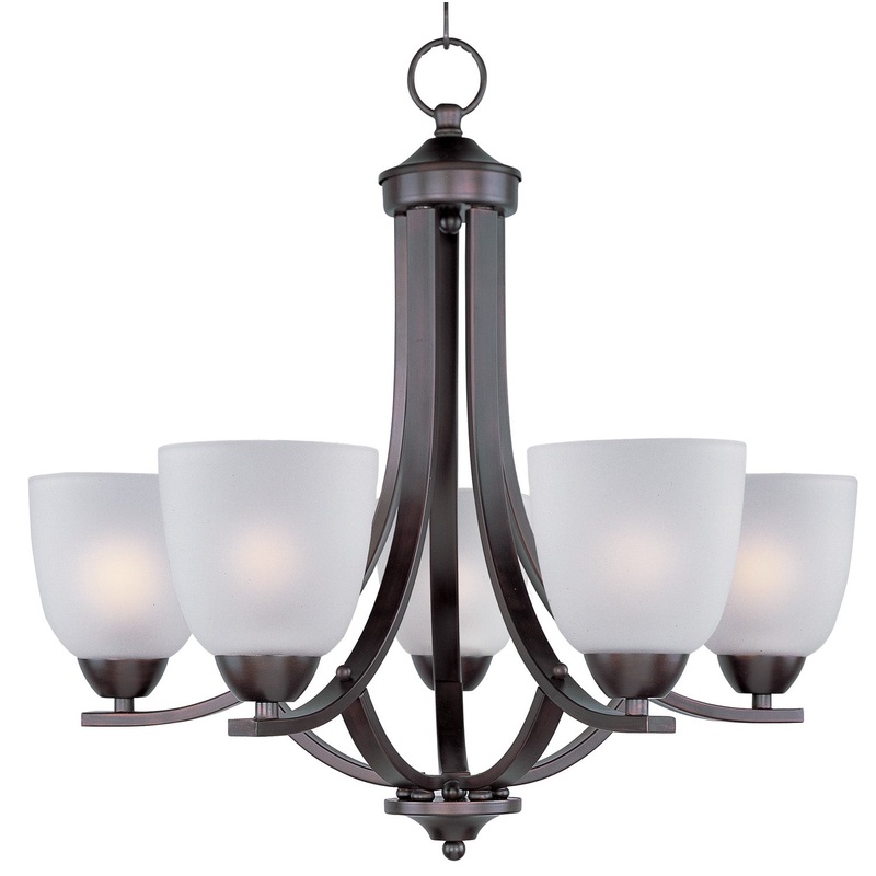 Axis Five Light Chandelier in Oil Rubbed Bronze