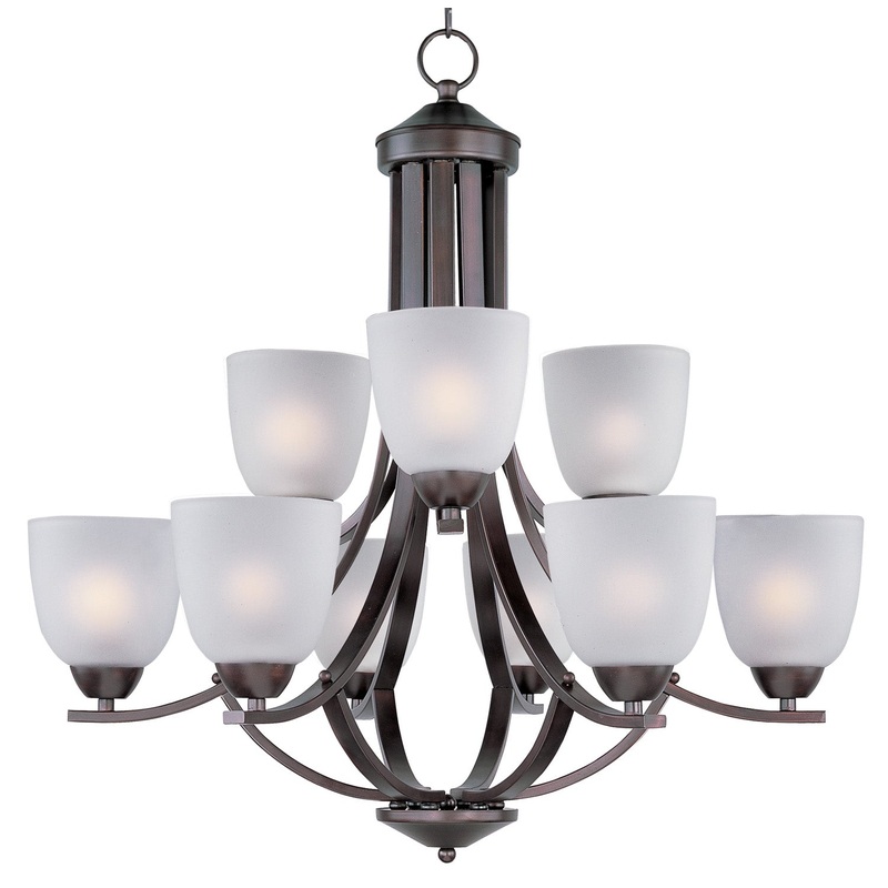 Axis Nine Light Chandelier in Oil Rubbed Bronze