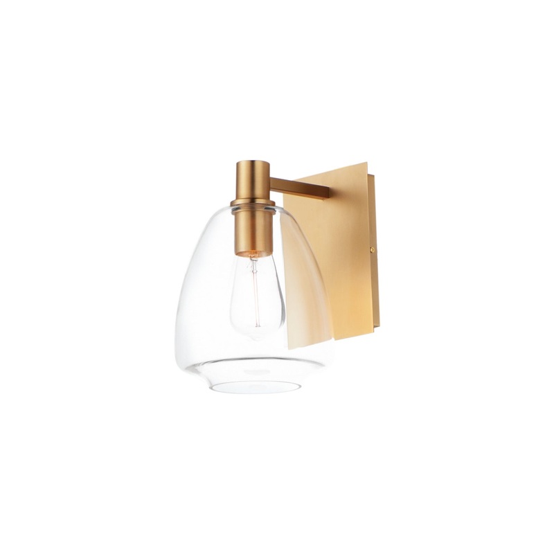 Babylon One Light Wall Sconce in Satin Brass