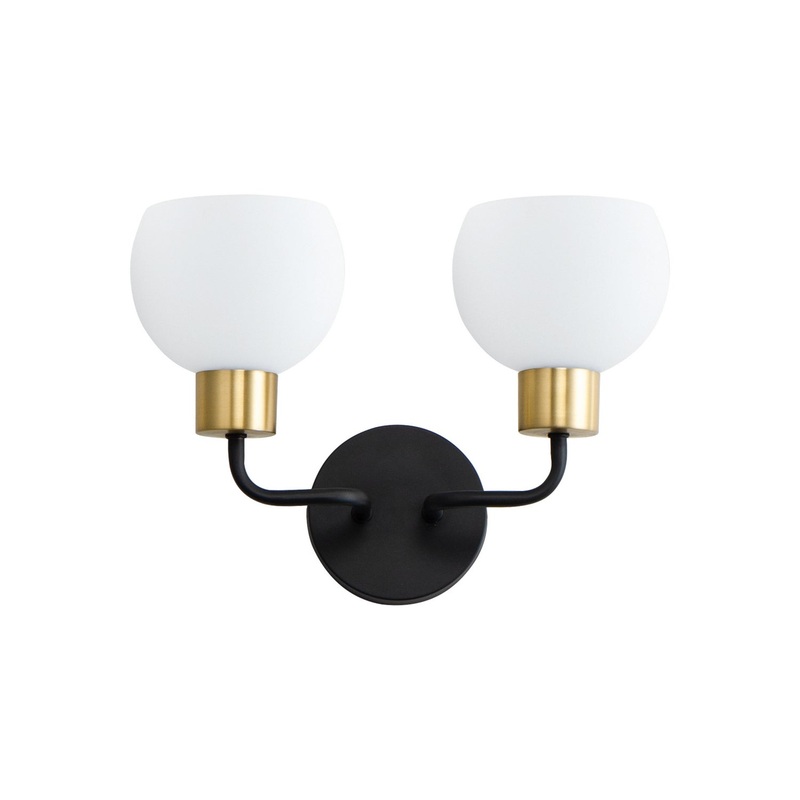 Coraline Two Light Wall Sconce in Bronze / Satin Brass