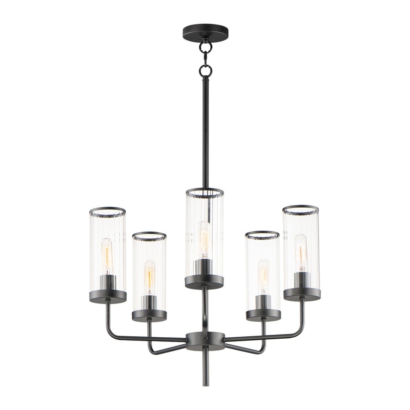 Crosby Five Light Chandelier in Black