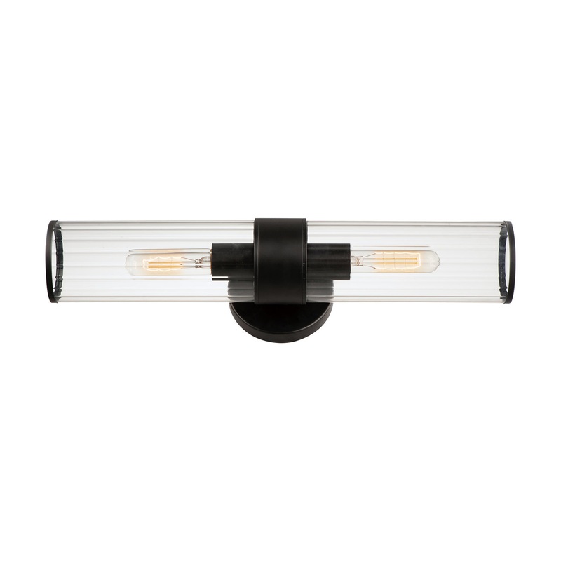 Crosby Two Light Wall Sconce in Black