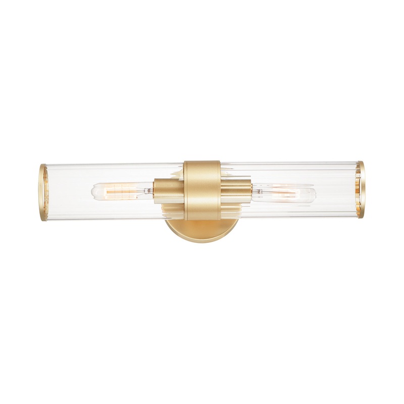 Crosby Two Light Wall Sconce in Satin Brass