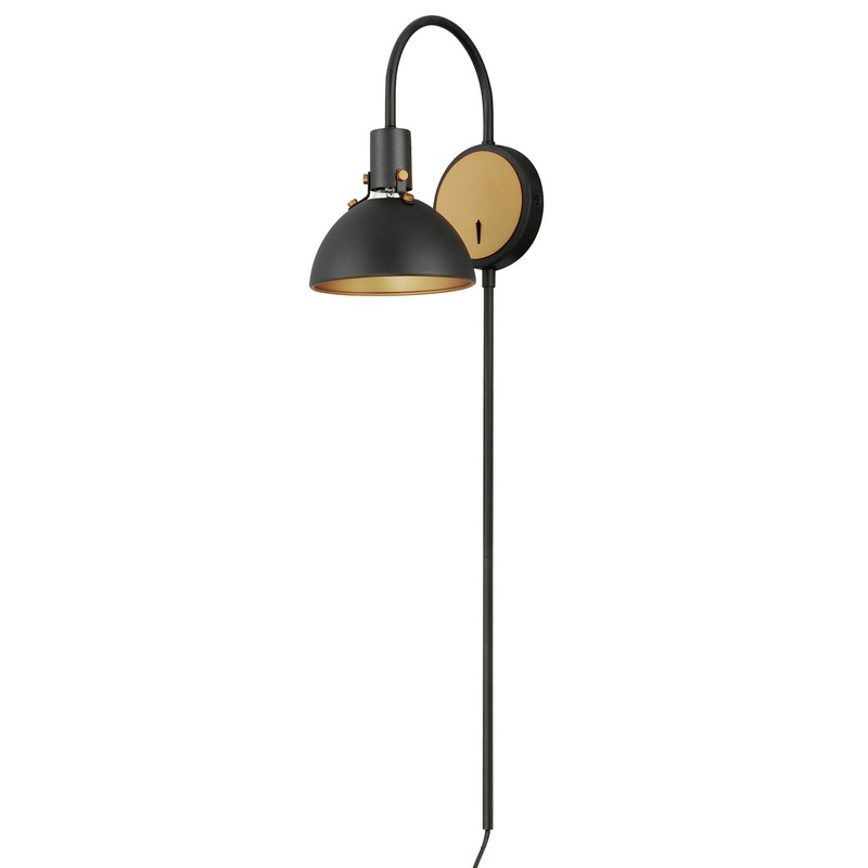 Dawn One Light Wall Sconce in Antique Brass / Black