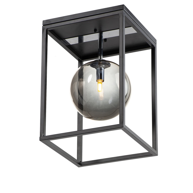 Fluid LED Flush Mount in Black / Polished Chrome