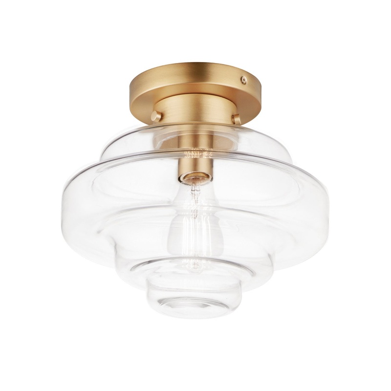 Harbor One Light Flush Mount in Satin Brass