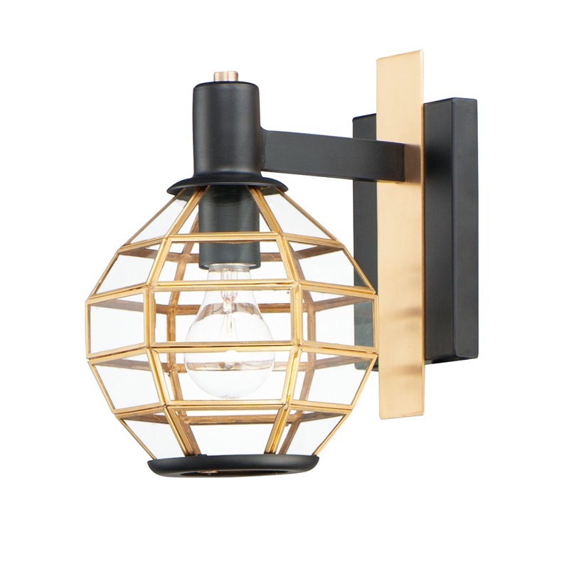 Heirloom One Light Outdoor Wall Lantern in Black / Burnished Brass
