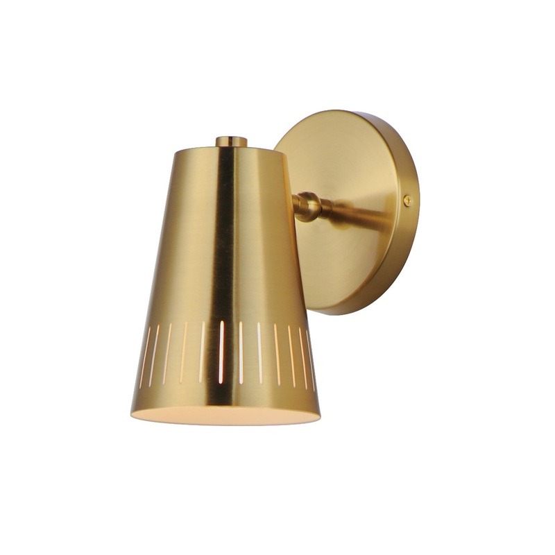 Helsinki One Light Wall Sconce in Natural Aged Brass