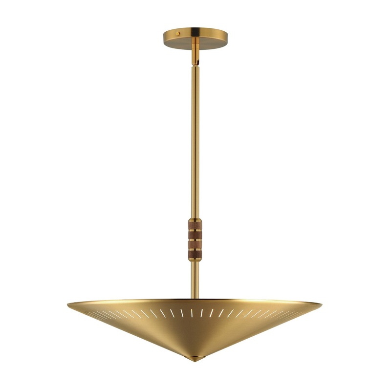 Helsinki Three Light Pendant in Natural Aged Brass