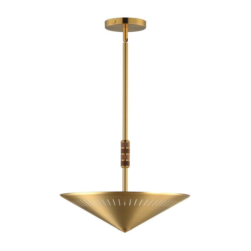 Helsinki Two Light Pendant in Natural Aged Brass