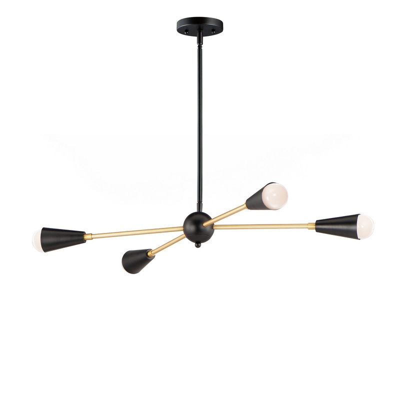 Lovell LED Pendant in Black / Satin Brass