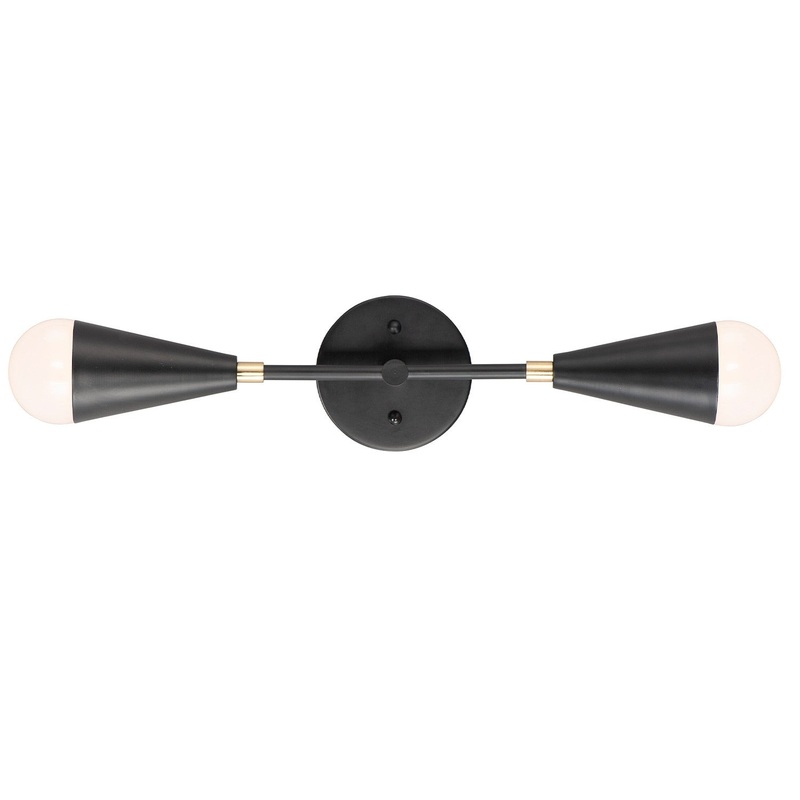 Lovell LED Wall Sconce in Black / Satin Brass