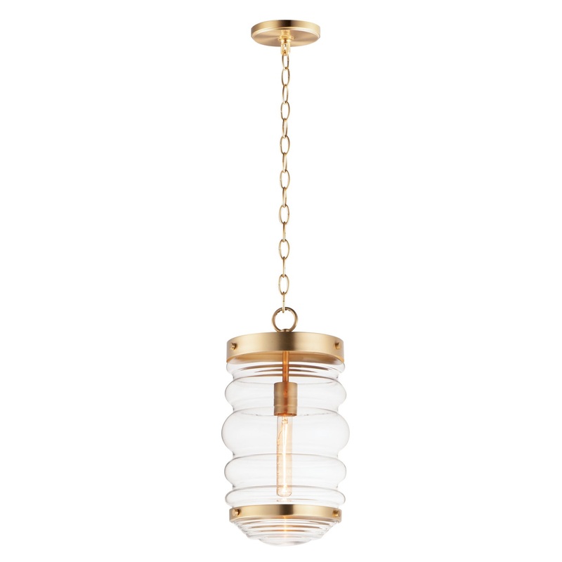 Newport One Light Pendant in Satin Brass