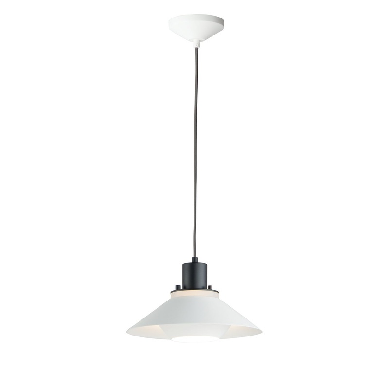 Oslo One Light Pendant in Black / White