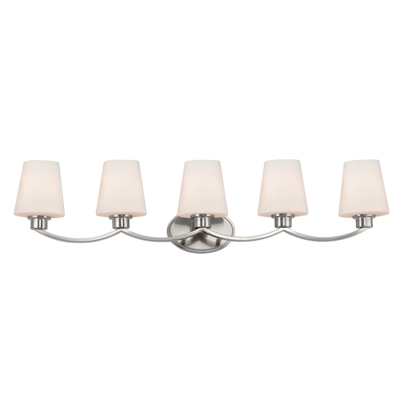 Shelter Five Light Bath Vanity in Satin Nickel