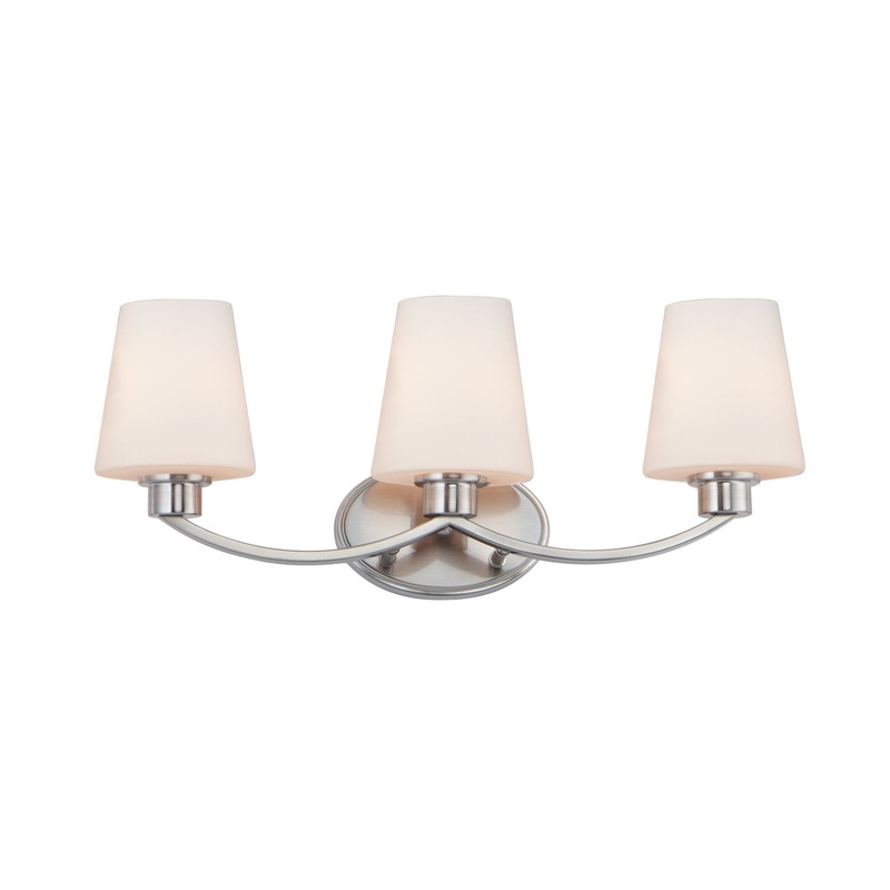 Shelter Three Light Bath Vanity in Satin Nickel