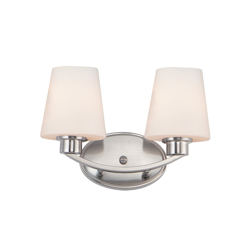 Shelter Two Light Bath Vanity in Satin Nickel