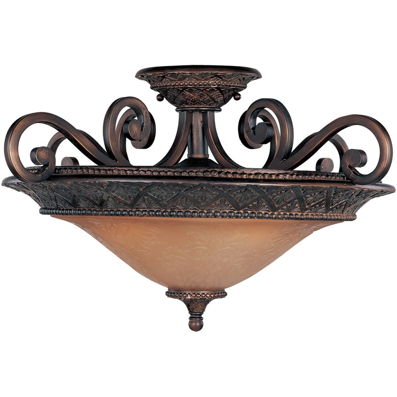 Symphony Three Light Semi-Flush Mount in Oil Rubbed Bronze