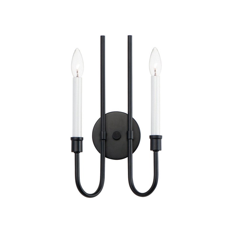 Tux Two Light Wall Sconce in Black