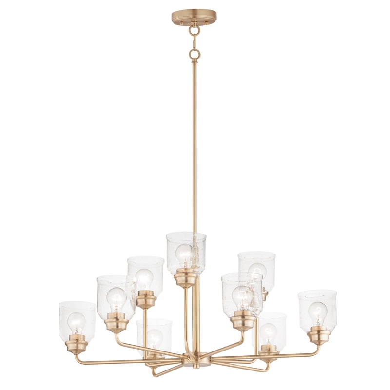 Acadia Nine Light Chandelier in Heritage