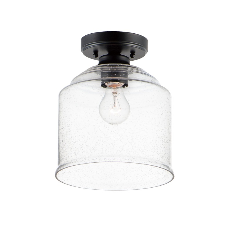 Acadia One Light Semi-Flush Mount in Black