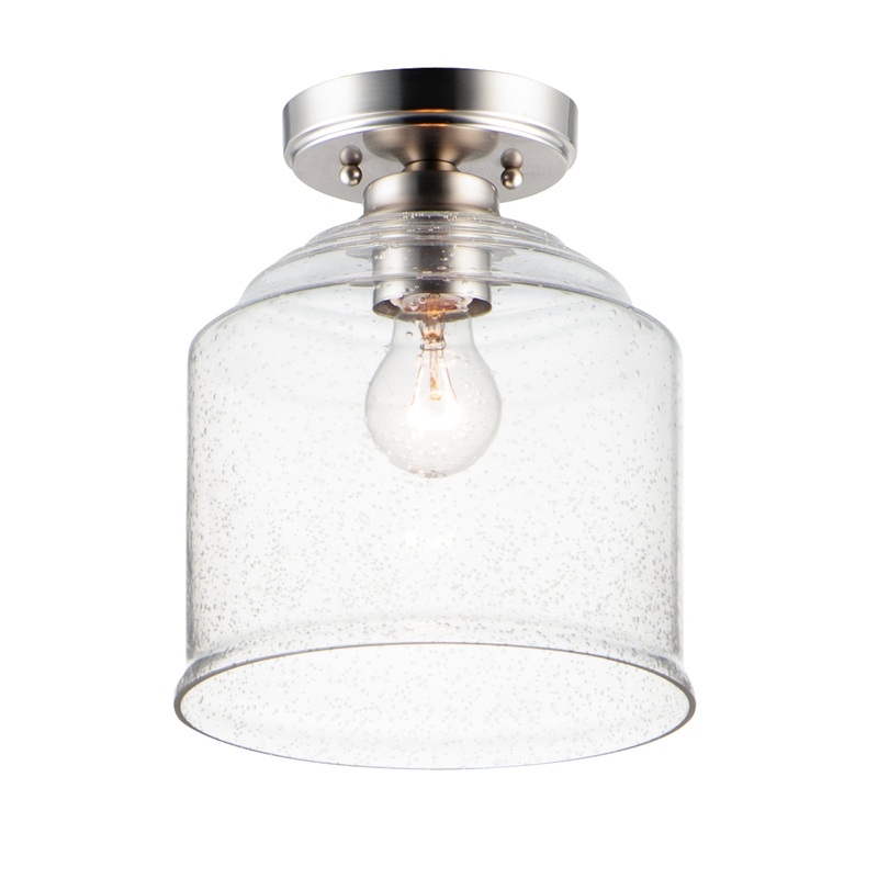 Acadia One Light Semi-Flush Mount in Satin Nickel