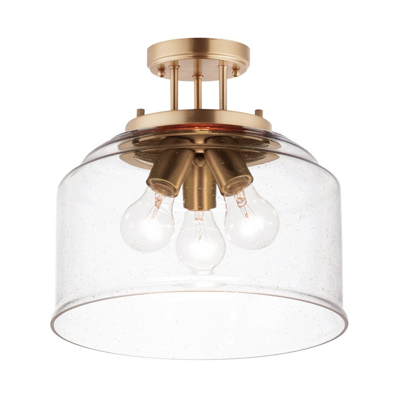 Acadia Three Light Semi-Flush Mount in Heritage